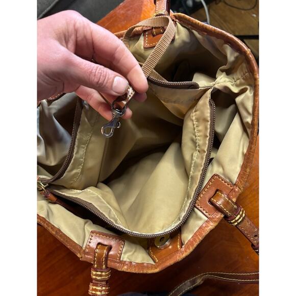 Dooney & Bourke navy blue tote bag shoppers handbag leather accents - Picture 9 of 9